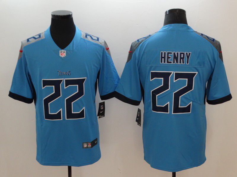 Men Tennessee Titans 22 Henry Light Blue Nike Vapor Untouchable Limited NFL Jerseys